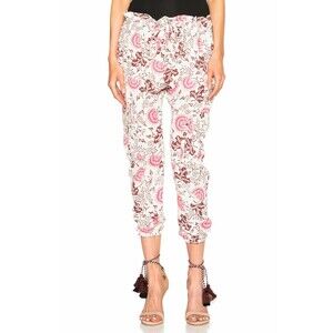 Ulla Johnson Jakarta Floral Print Pants Paper-Bag Trouser Cargo Cotton S 205858